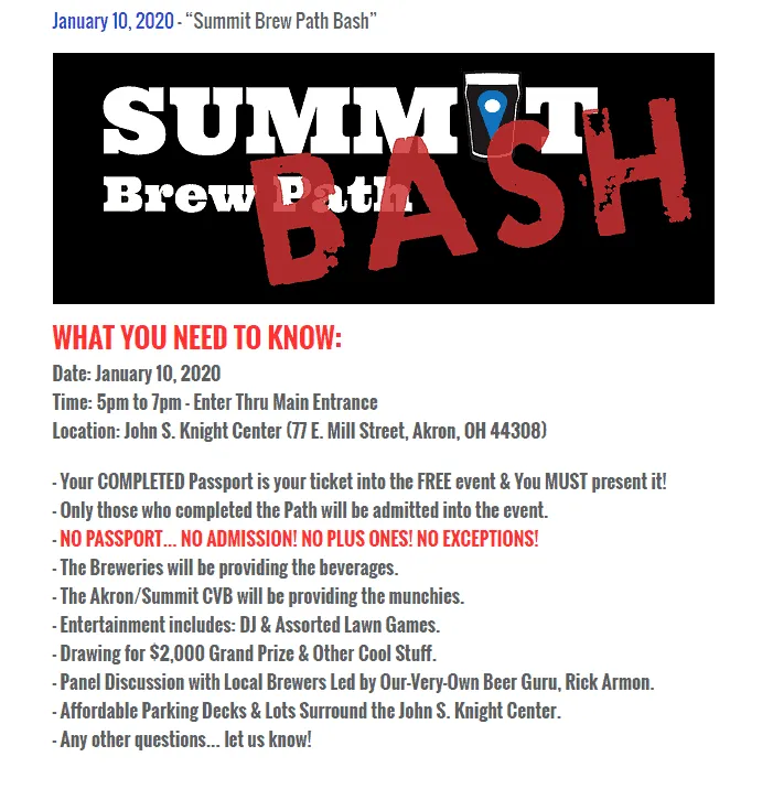 Summit Brew Path BASH Thirsty Dog Brewing Co.
